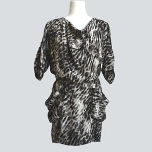 BCBGMAXAZRIA  Women's Animal Print 100% Silk Dress Size XS